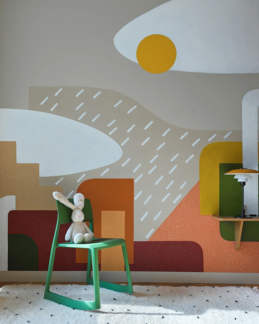 chambre enfant avec papier-peint panoramique 