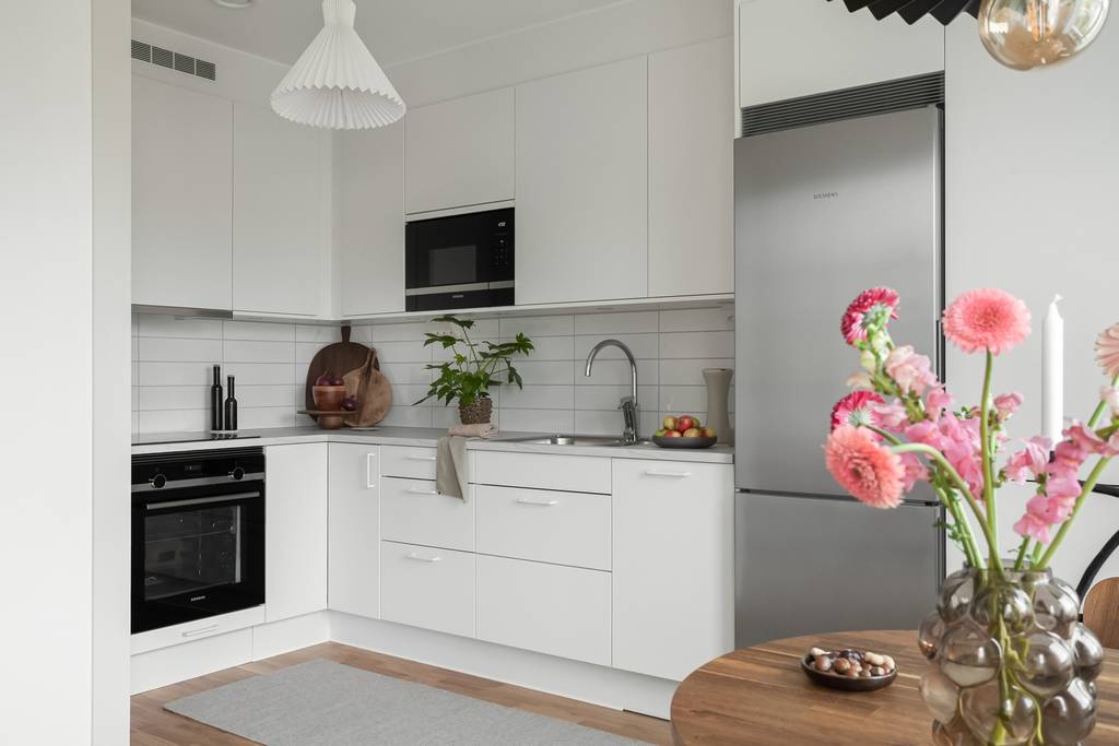 cuisine blanche design en L studio 31m2