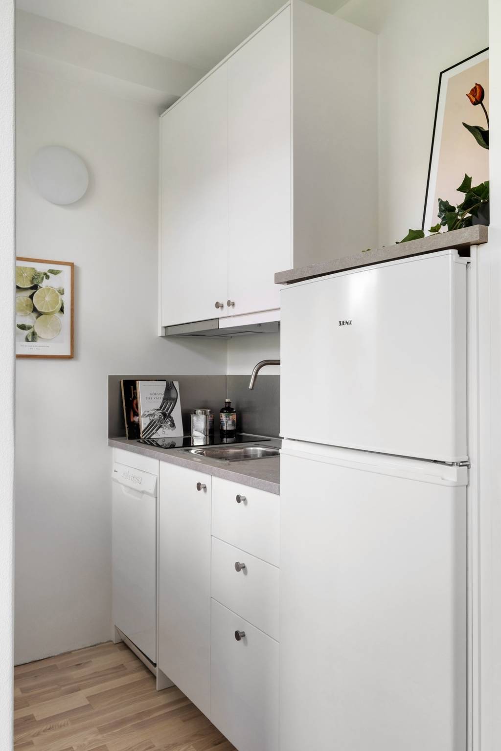 cuisine blanche studio 24m2 avec alcôve pour le lit décoration scandinave et féminine cuisine blanche studio 24m2 avec alcôve pour le lit décoration scandinave et féminine