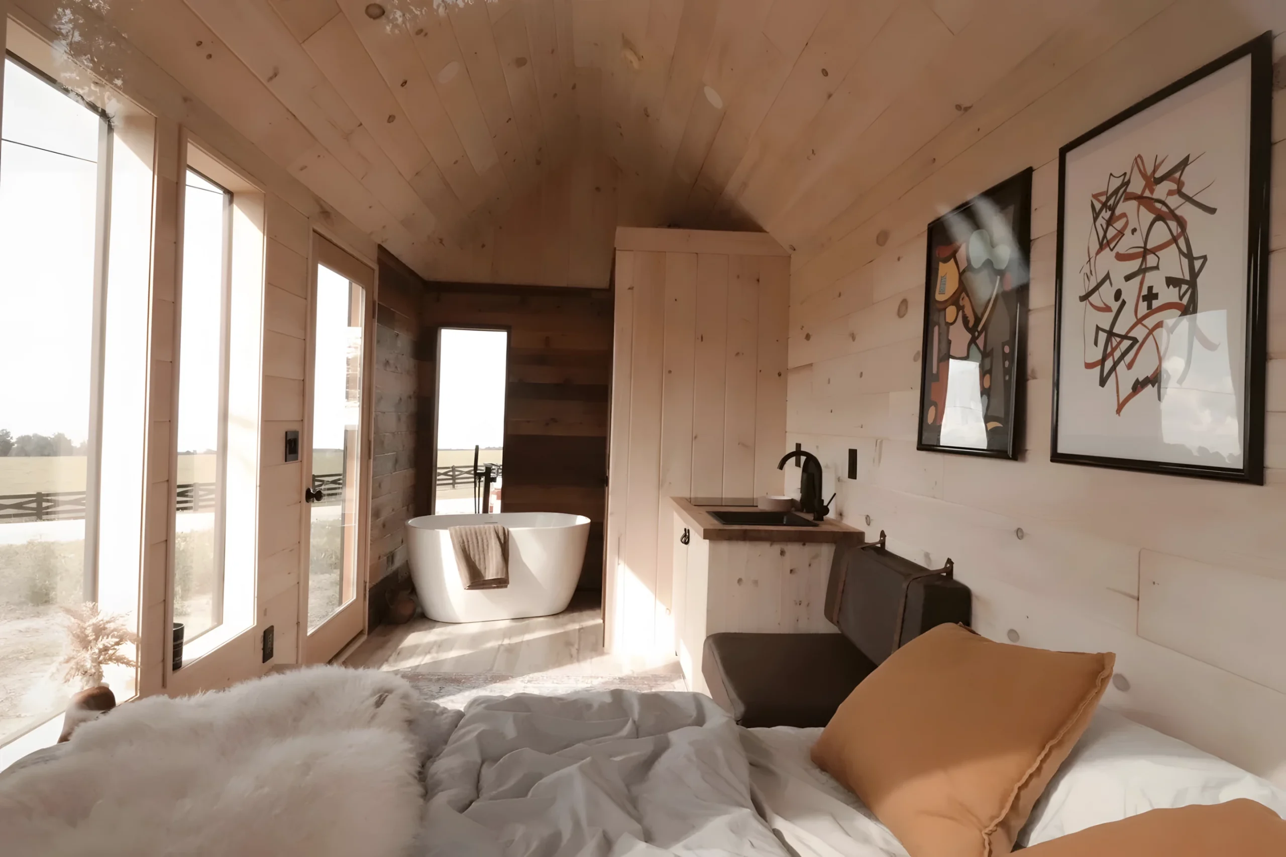 intérieur tiny house Overnighter par Nordic & Spruce intérieur tiny house Overnighter par Nordic & Spruce