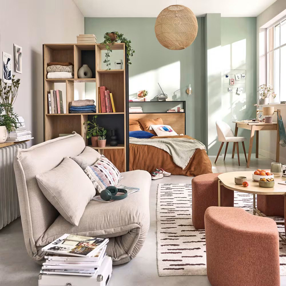 salon et chambre petit appartement Maisons du Monde