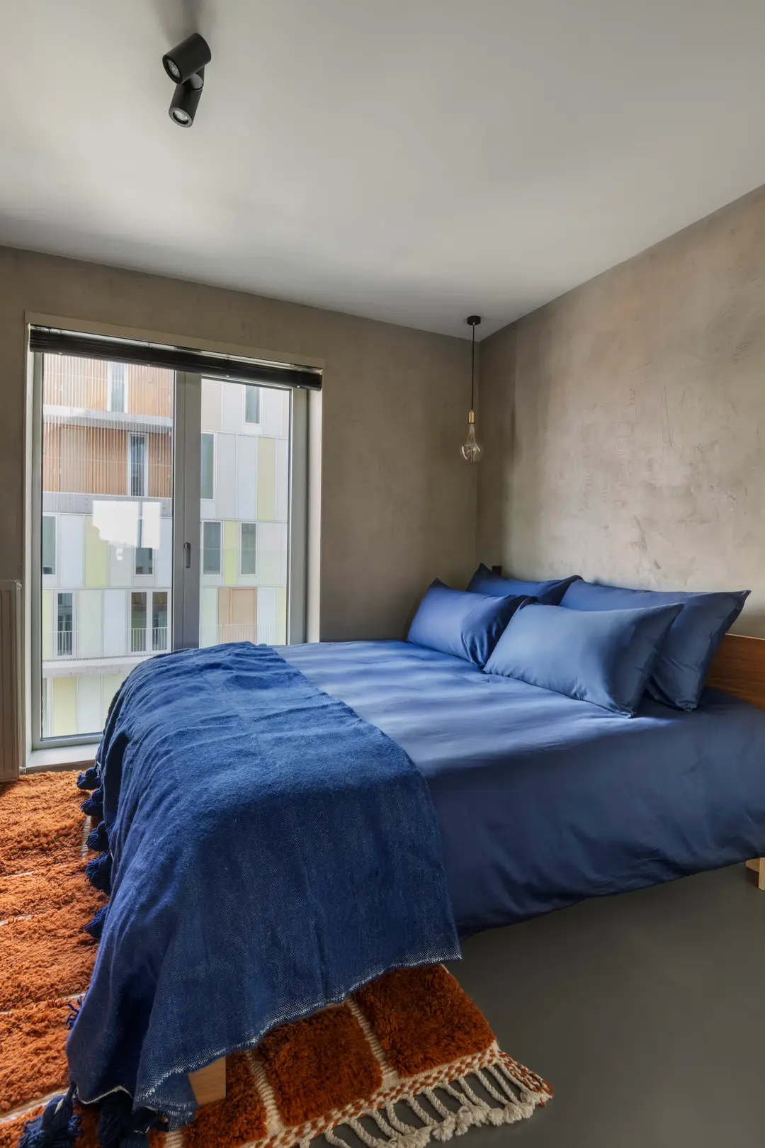 chambre murs gris décoration contemporaine