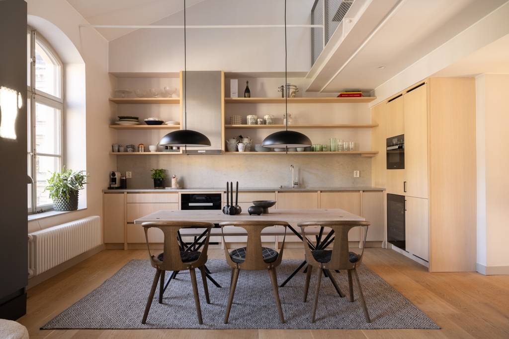 cuisine et salle à manger appartement contemporain et familial de 122m2 décoration beige cuisine et salle à manger appartement contemporain et familial de 122m2 décoration beige