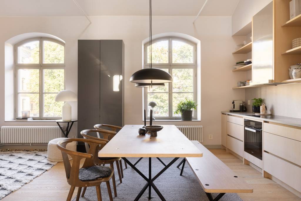 cuisine et salle à manger appartement contemporain et familial de 122m2 décoration beige cuisine et salle à manger appartement contemporain et familial de 122m2 décoration beige