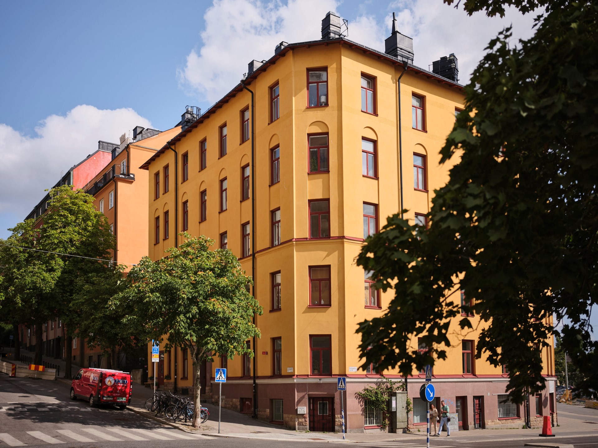 immeuble ancien Stockholm façade jaune
