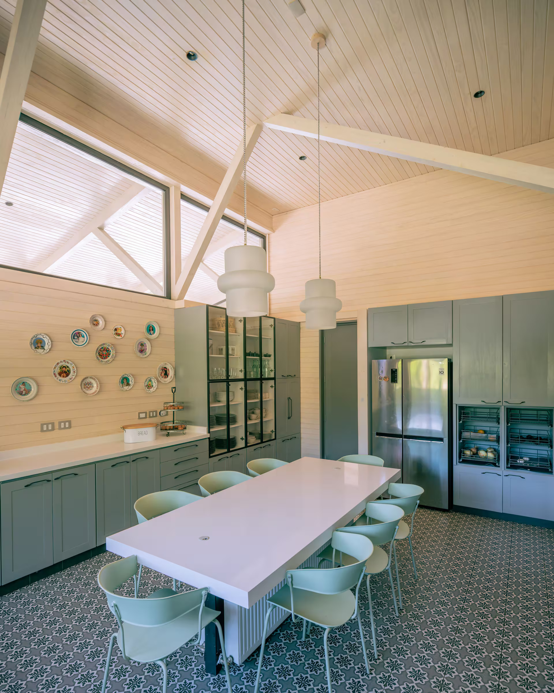 cuisine verte maison en bois