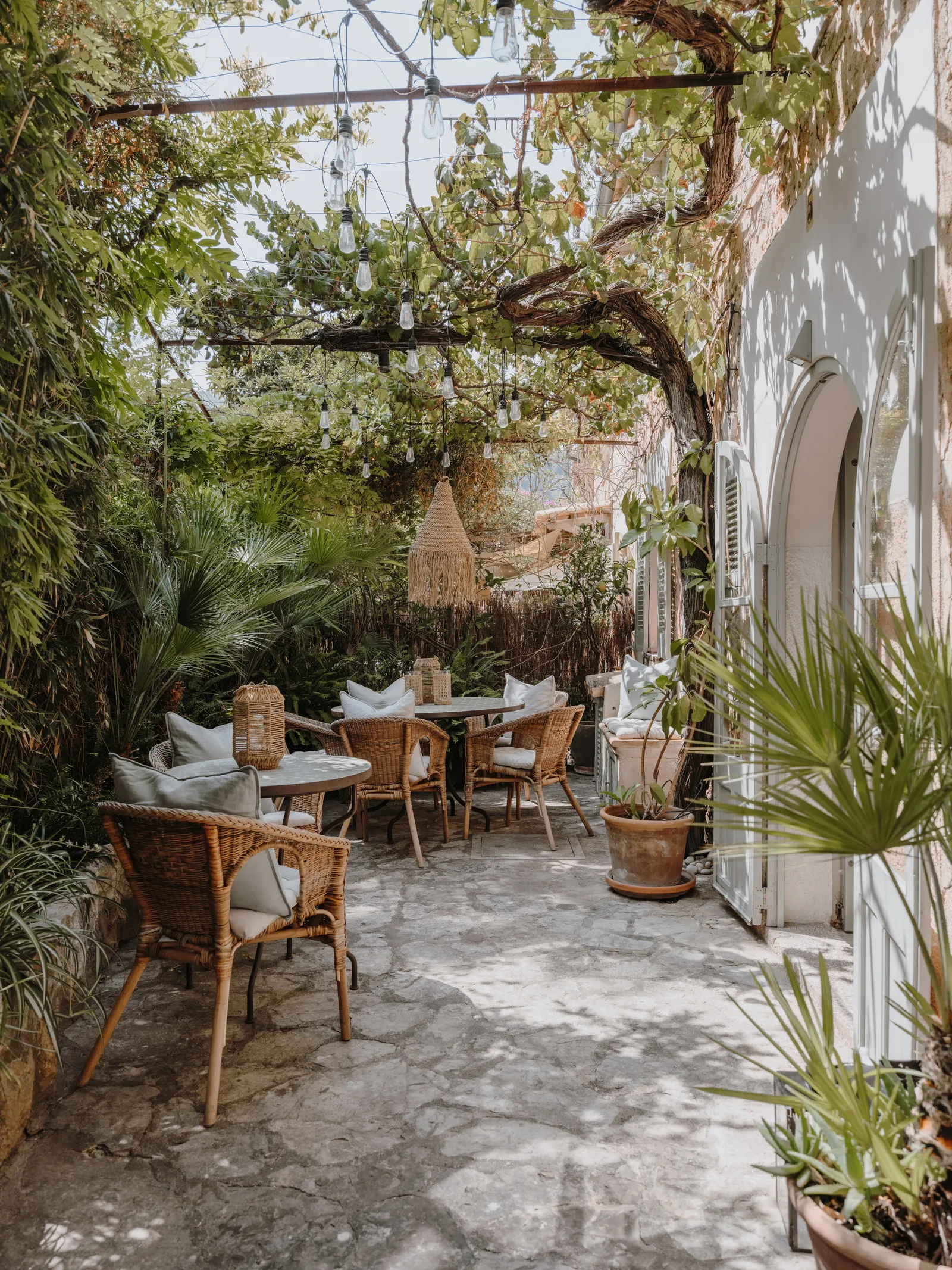 terrasse maison ancienne en pierres Majorque