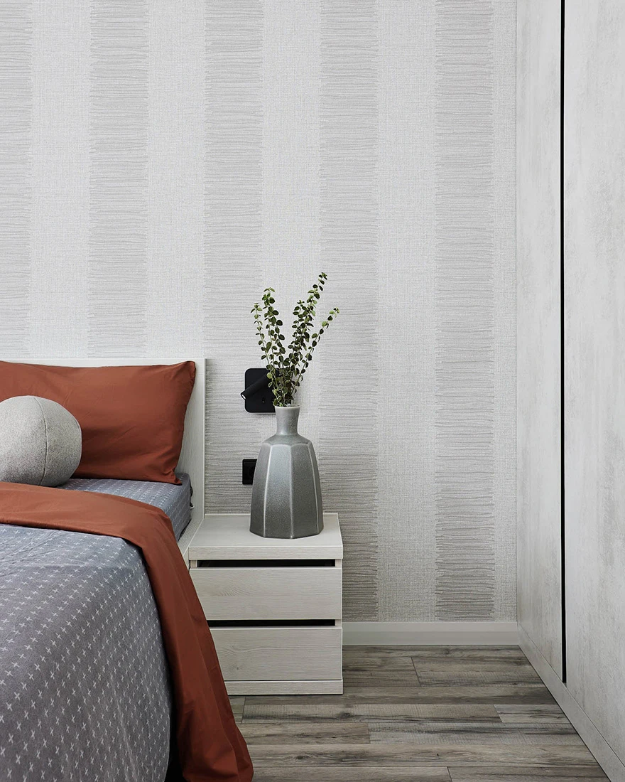 chambre décoration contemporaine murs gris