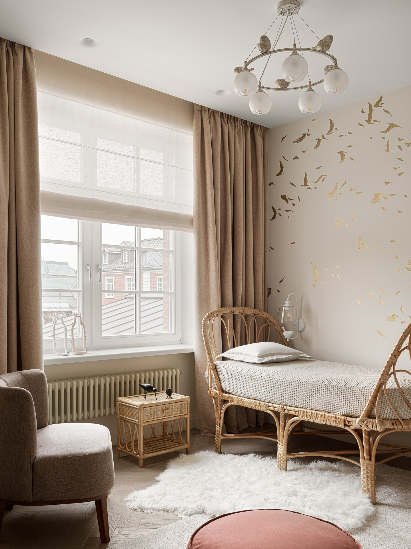chambre enfant mur papier-peint oiseaux dorés chambre enfant mur papier-peint oiseaux dorés