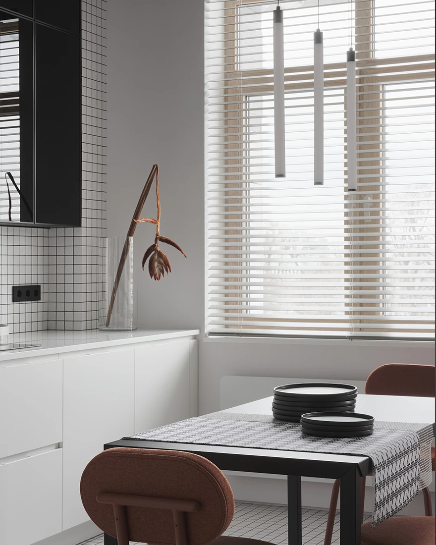cuisine et salle à manger studio 50m2 décoration minimaliste noire et blanche cuisine et salle à manger studio 50m2 décoration minimaliste noire et blanche