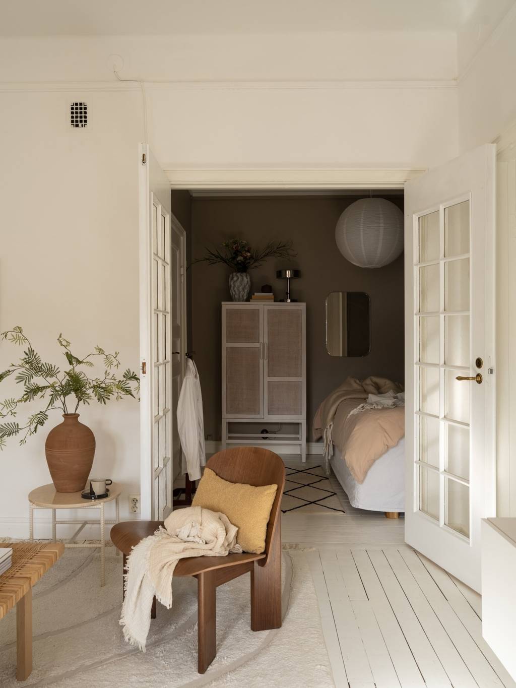 salon et chambre aveugle deux-pièces 55m2 décoration scandinave beige salon et chambre aveugle deux-pièces 55m2 décoration scandinave beige