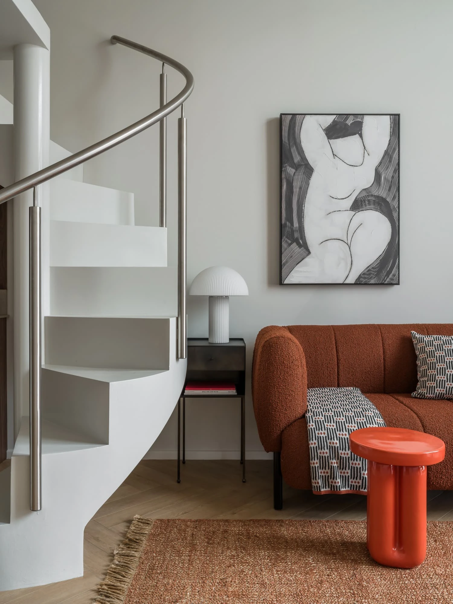 salon studio 28m2 avec mezzanine décoration contemporaine