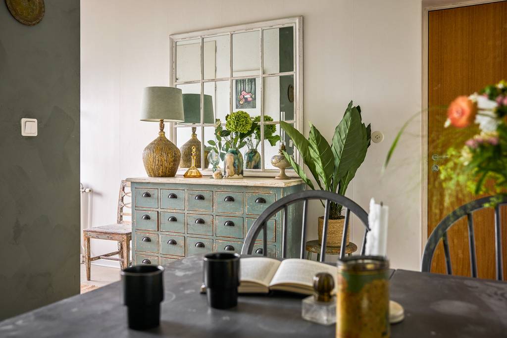 salle à manger décoration naturelle scandinave verte