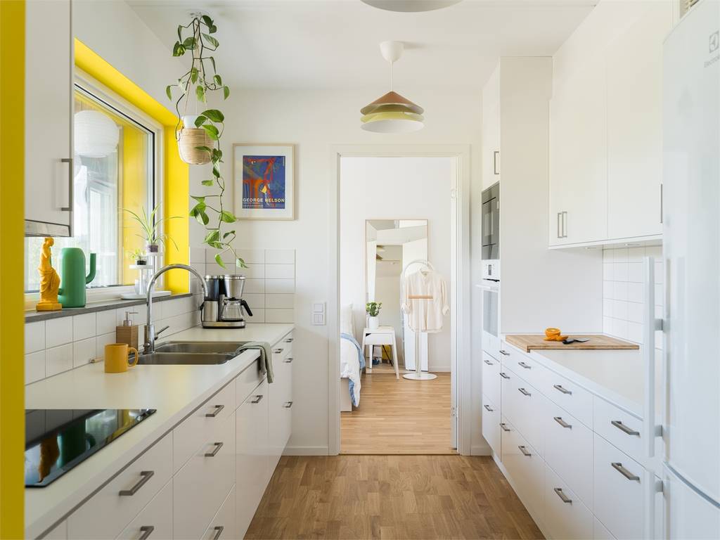 cuisine décoration scandinave colorée deux-pièces 65m2 cuisine décoration scandinave colorée deux-pièces 65m2