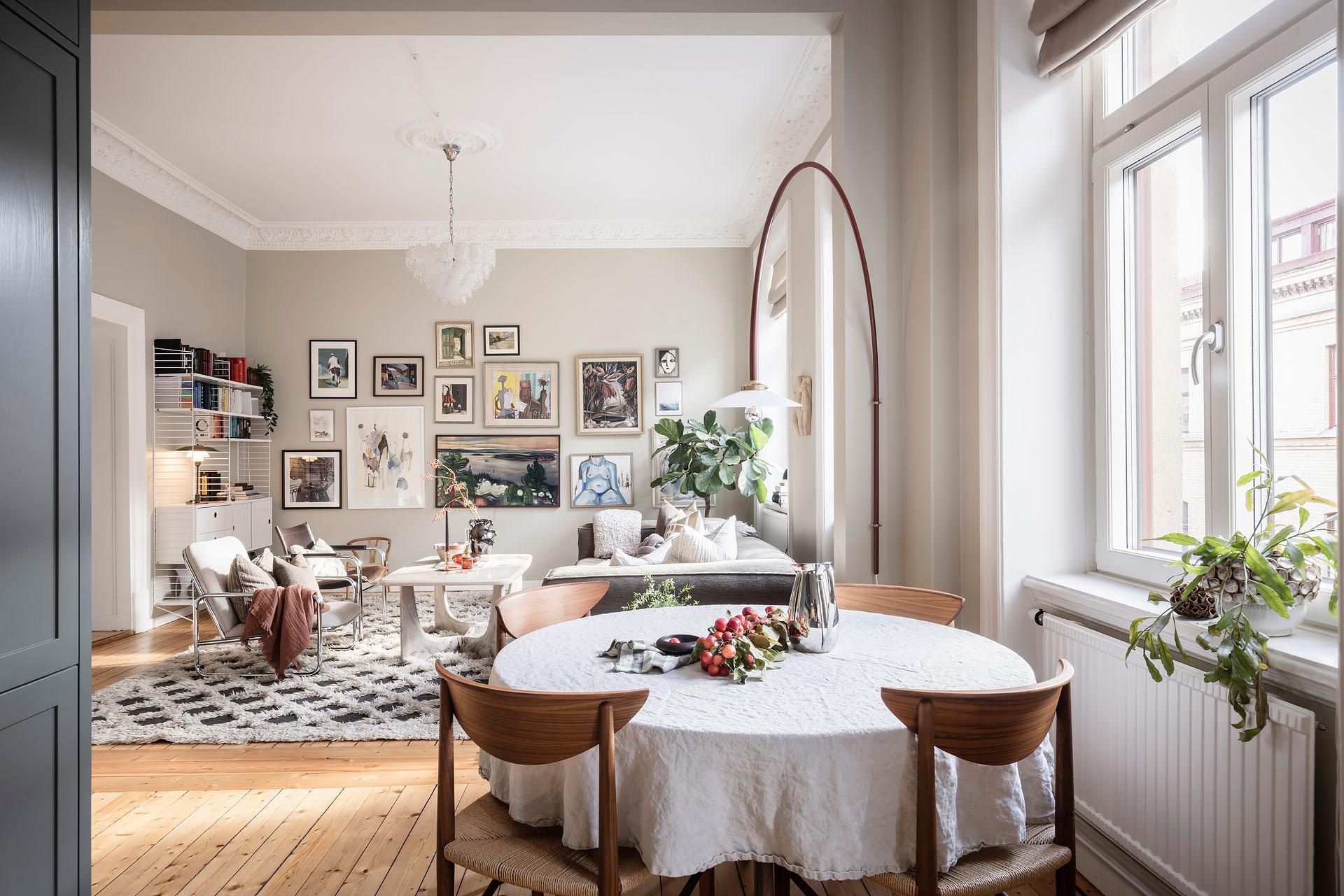 salon et salle à manger décoration scandinave dans immeuble classique salon et salle à manger décoration scandinave dans immeuble classique