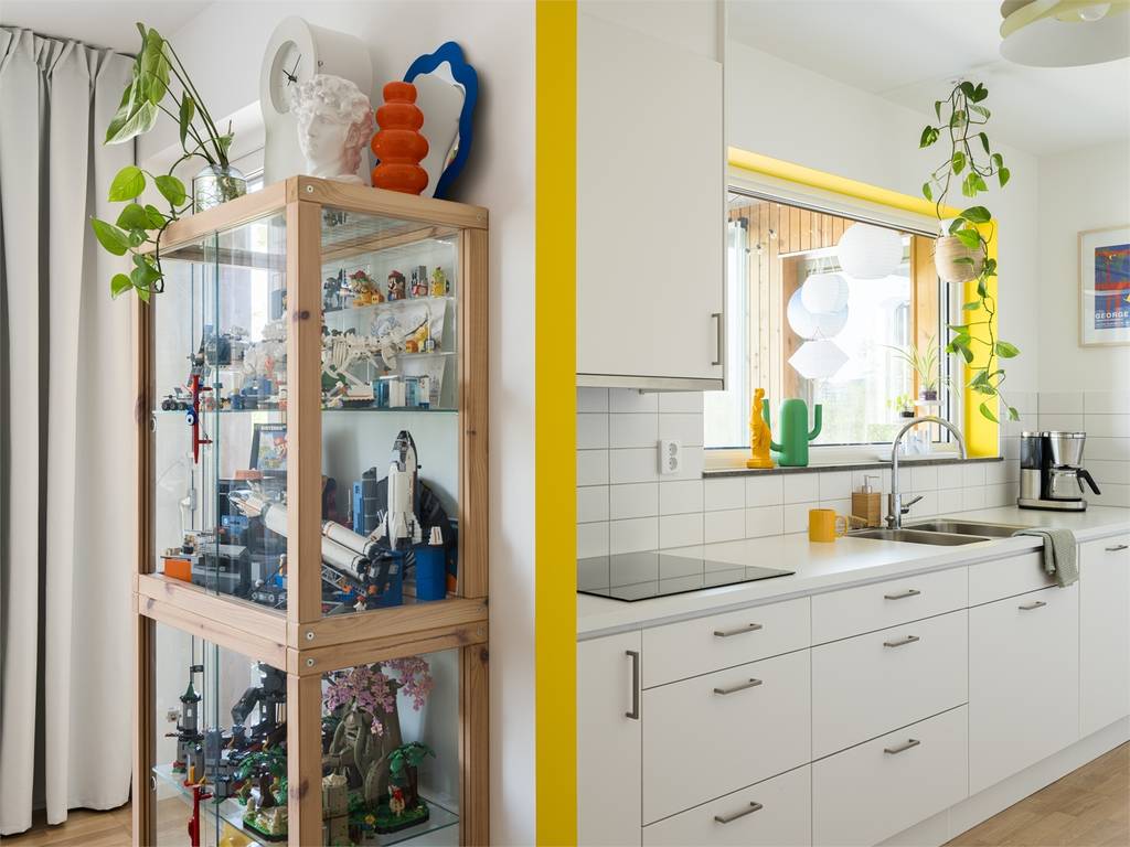 cuisine et salon décoration scandinave colorée deux-pièces 65m2 cuisine et salon décoration scandinave colorée deux-pièces 65m2