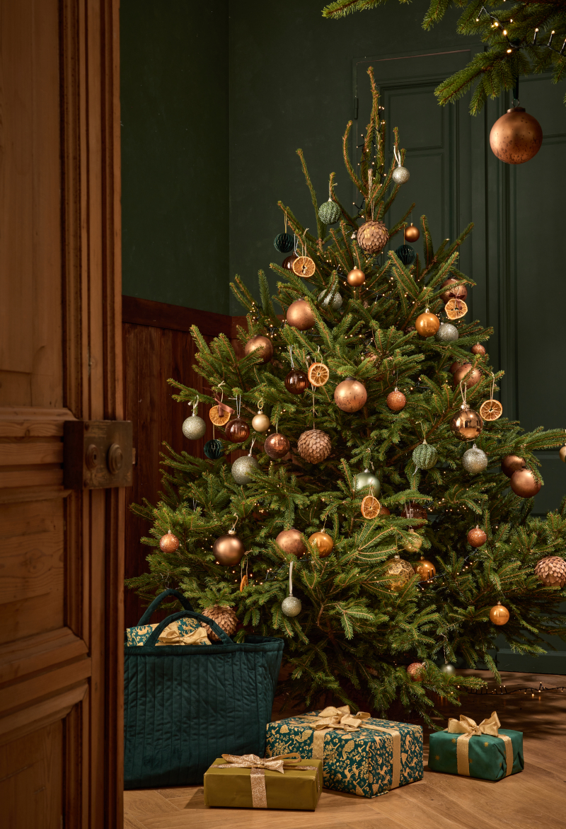 sapin décoration verte or et argent sapin décoration verte or et argent