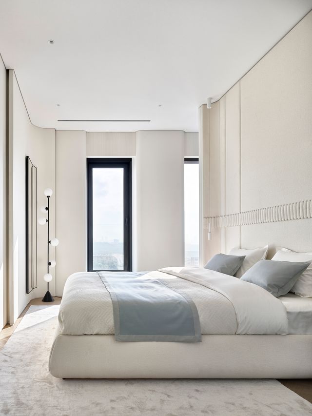 chambre blanche décoration design appartement 95m2 par Buro11