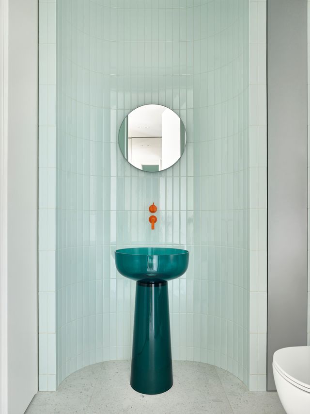 salle de bain verte décoration design appartement 95m2 par Buro11