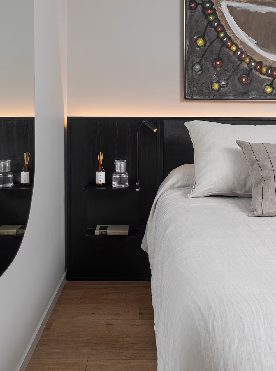 chambre noire et blanche décoration contemporaine appartement avec terrasse Buenos Aires chambre noire et blanche décoration contemporaine appartement avec terrasse Buenos Aires