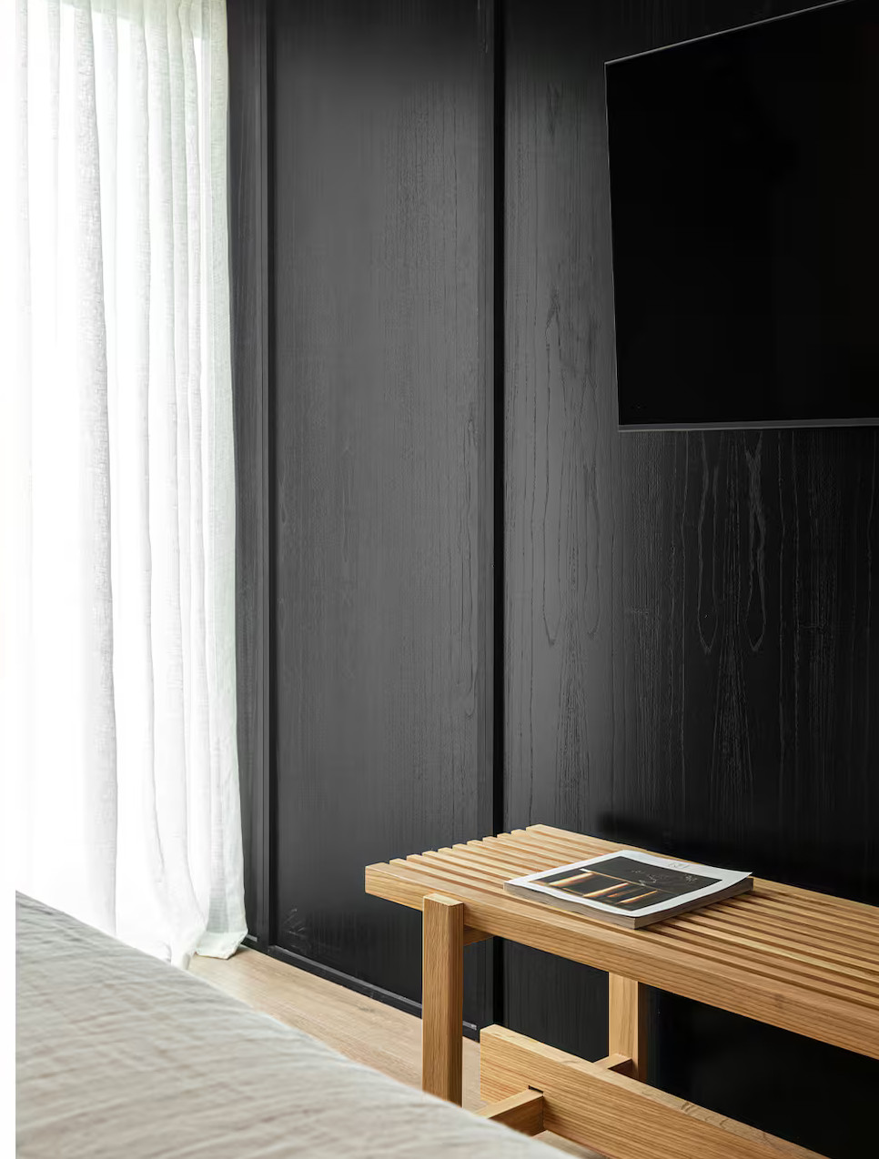 chambre noire et blanche décoration contemporaine appartement avec terrasse Buenos Aires chambre noire et blanche décoration contemporaine appartement avec terrasse Buenos Aires