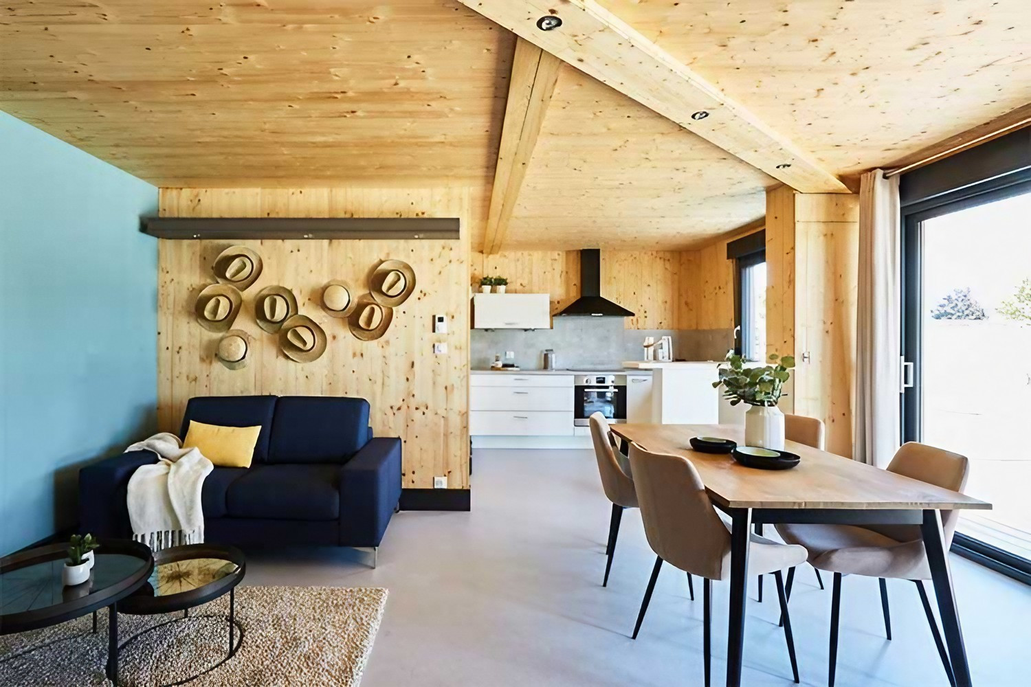 salon petite maison 50m2 en bois en Alsace par Hédonia salon petite maison 50m2 en bois en Alsace par Hédonia