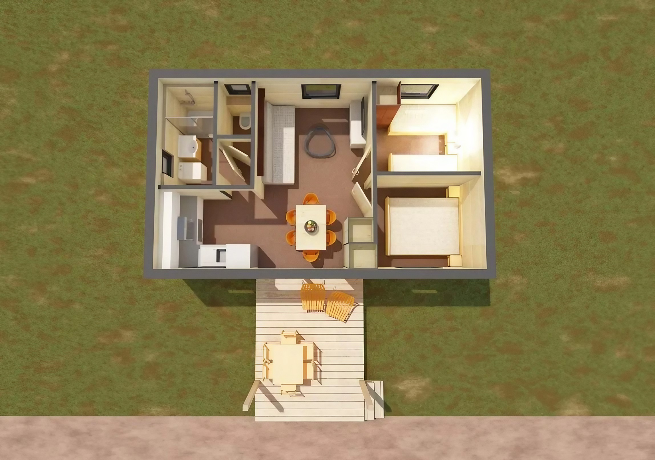 plan petite maison 50m2 en bois en Alsace par Hédonia plan petite maison 50m2 en bois en Alsace par Hédonia