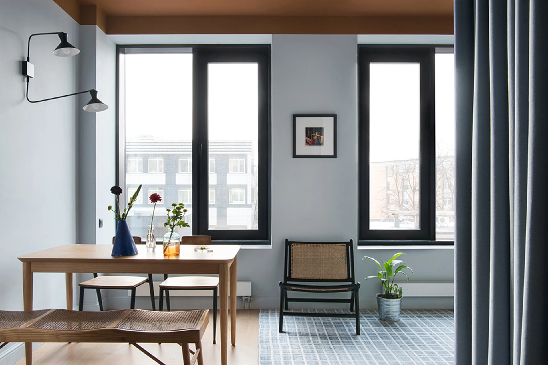 salle à manger studio 42m2 vintage et coloré