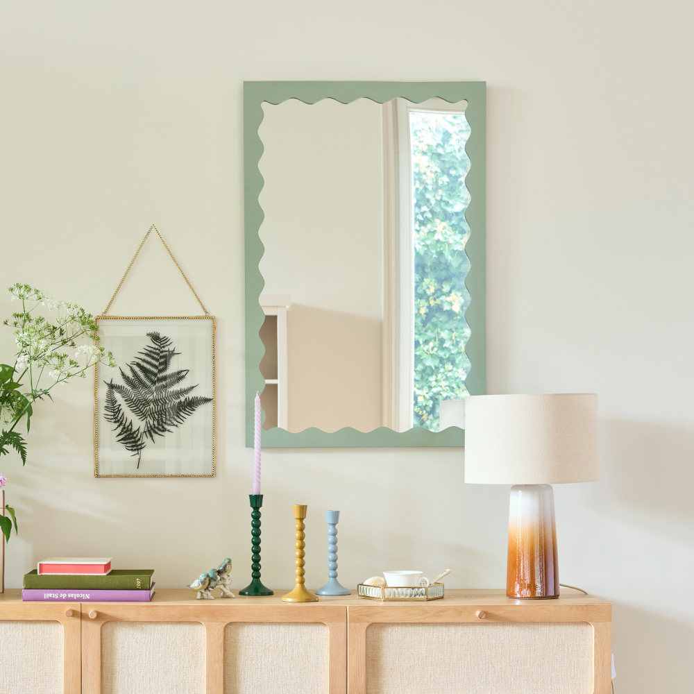 commode avec miroir vague pastel vert commode avec miroir vague pastel vert