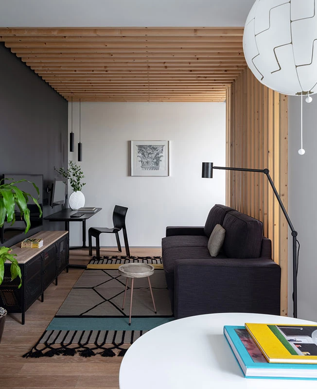 salon appartement 39m2 décoration contemporaine