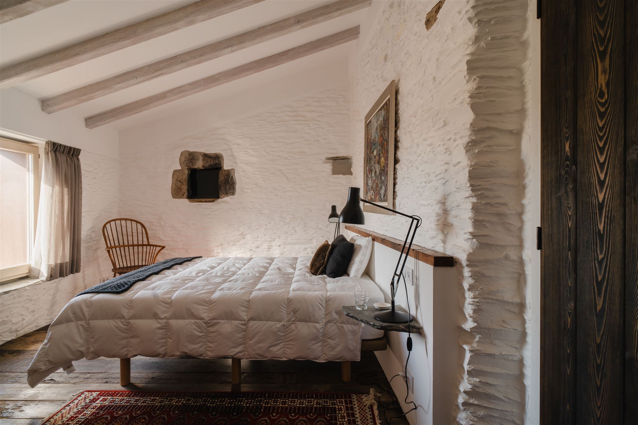 chambre avec poutres décoration rustique chic