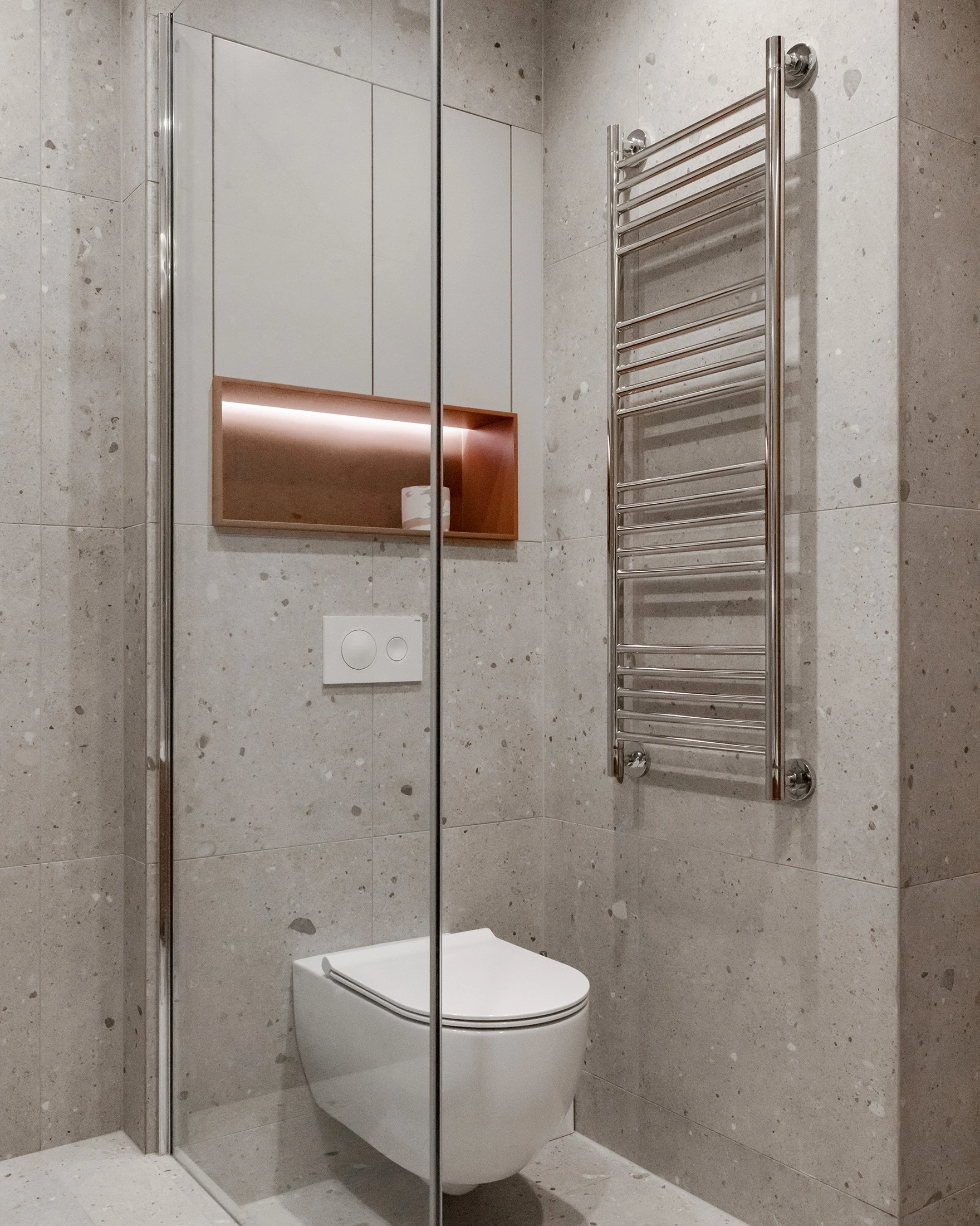 salle de bain deux-pièces design 59m2 décoration grise et bois salle de bain deux-pièces design 59m2 décoration grise et bois