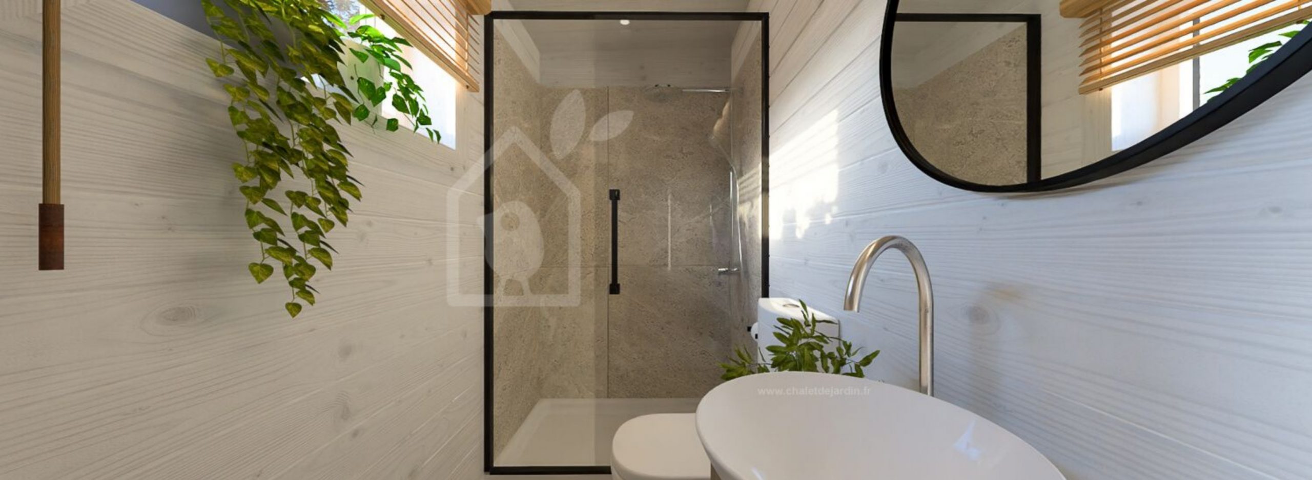 salle de bain petite maison en bois contemporaine de 42m2 par Chalet de Jardin salle de bain petite maison en bois contemporaine de 42m2 par Chalet de Jardin