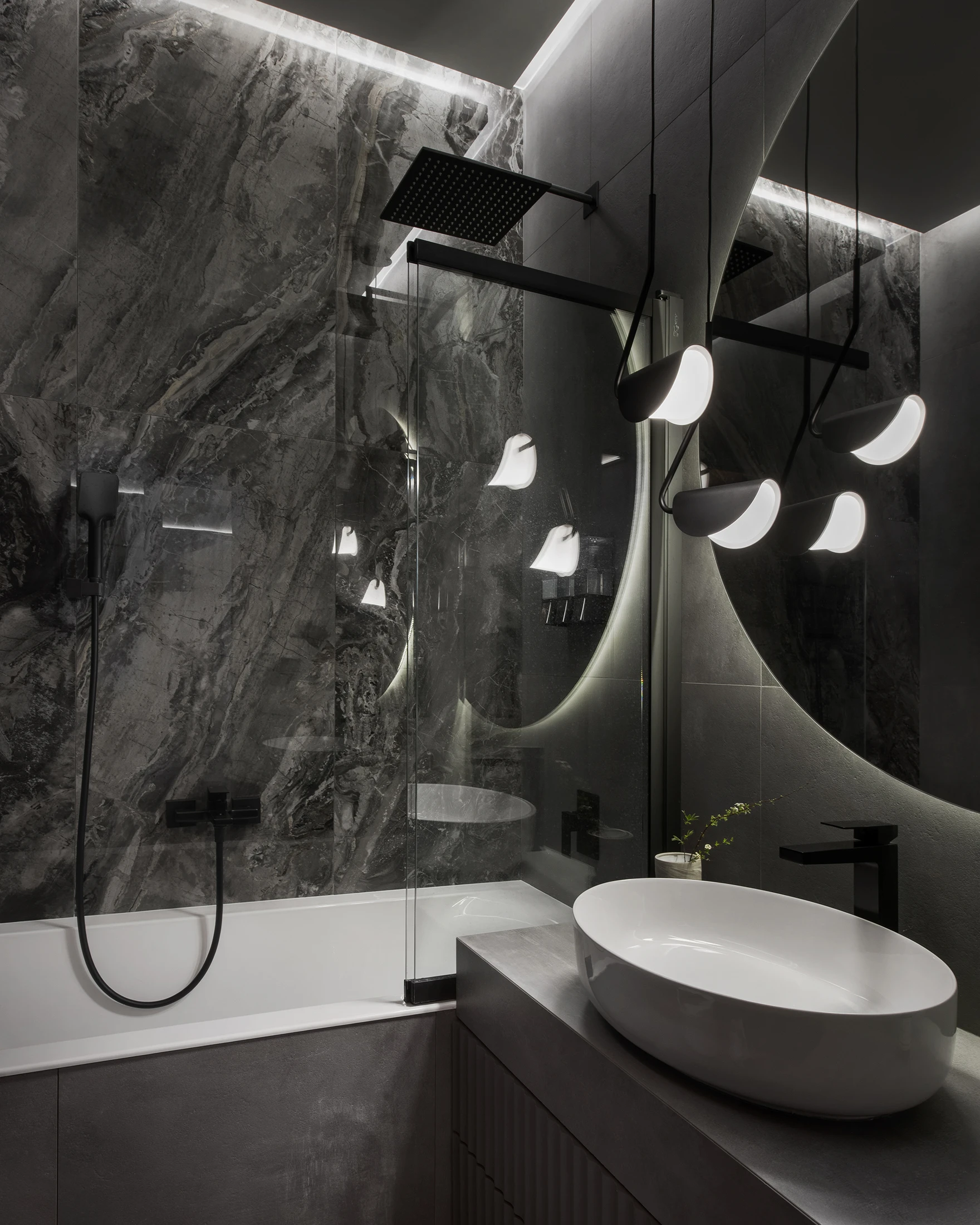 salle de bain grise petit appartement familial 57m2 décoration contemporaine salle de bain grise petit appartement familial 57m2 décoration contemporaine