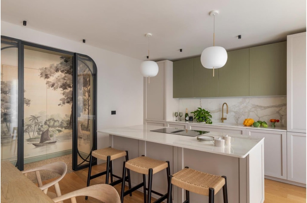 cuisine avec porte verrière cintrée décoration contemporaine cuisine avec porte verrière cintrée décoration contemporaine
