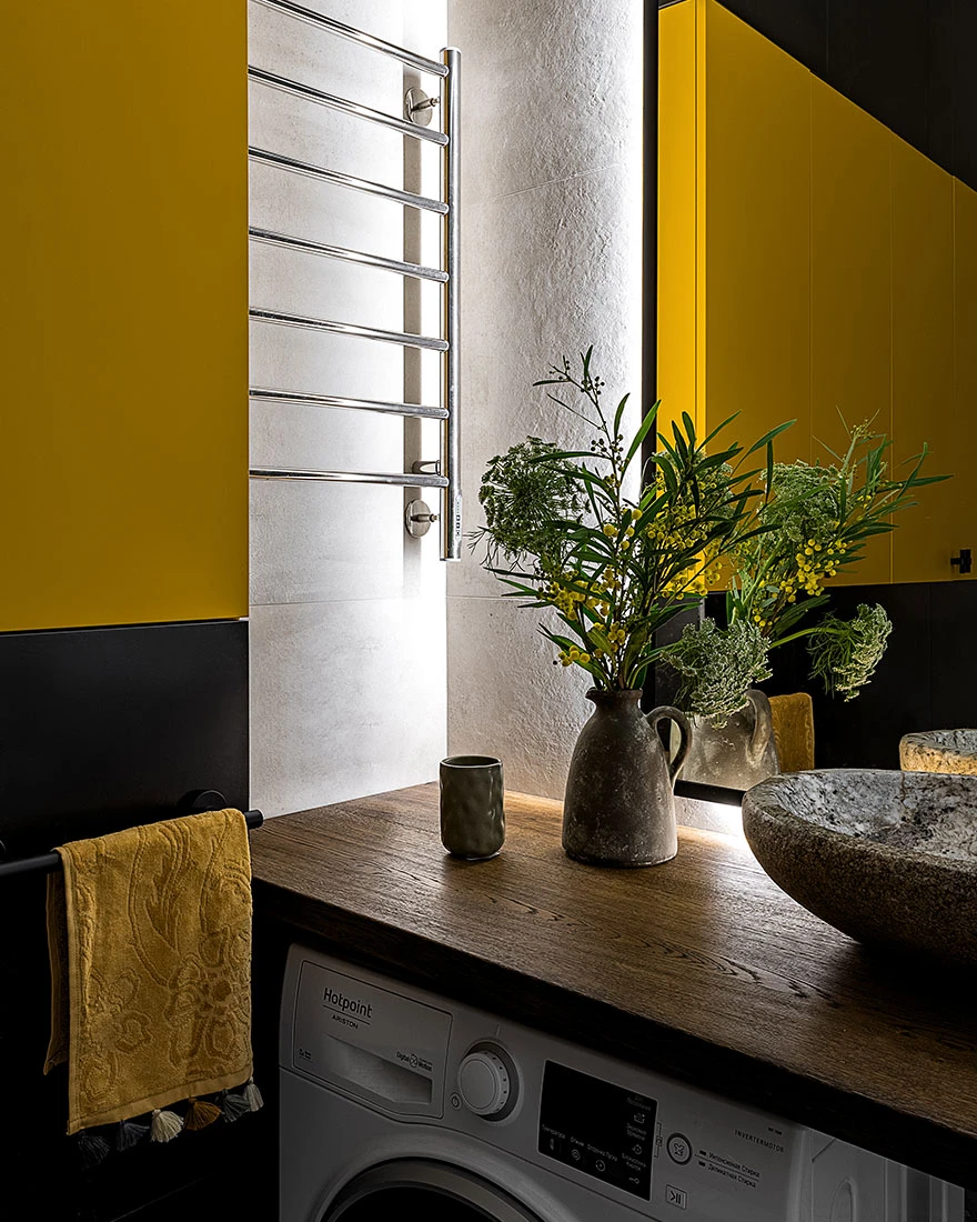 salle de bain grise et jaune décoration design studio 30m2 salle de bain grise et jaune décoration design studio 30m2