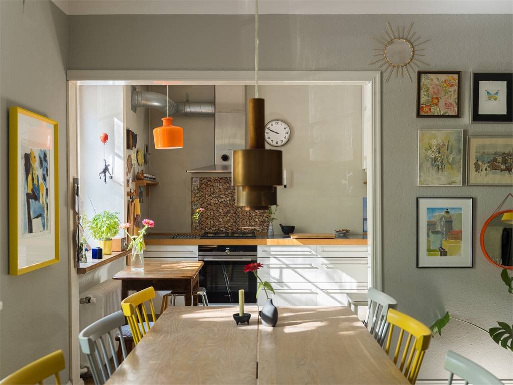 salle à manger mur d salle à manger mur d'image décoration scandinave vintage ouverte sur cuisine