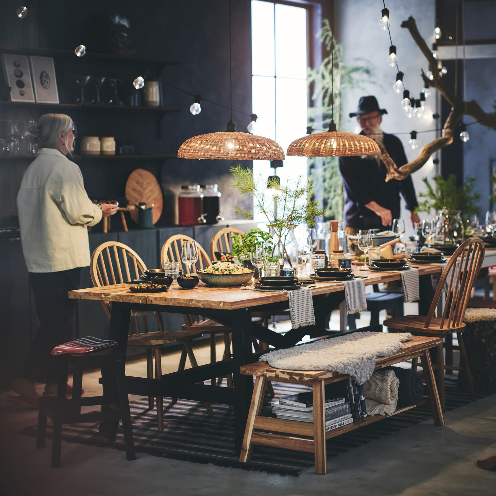 table fête de Noël IKEA thème rustique chic et naturel