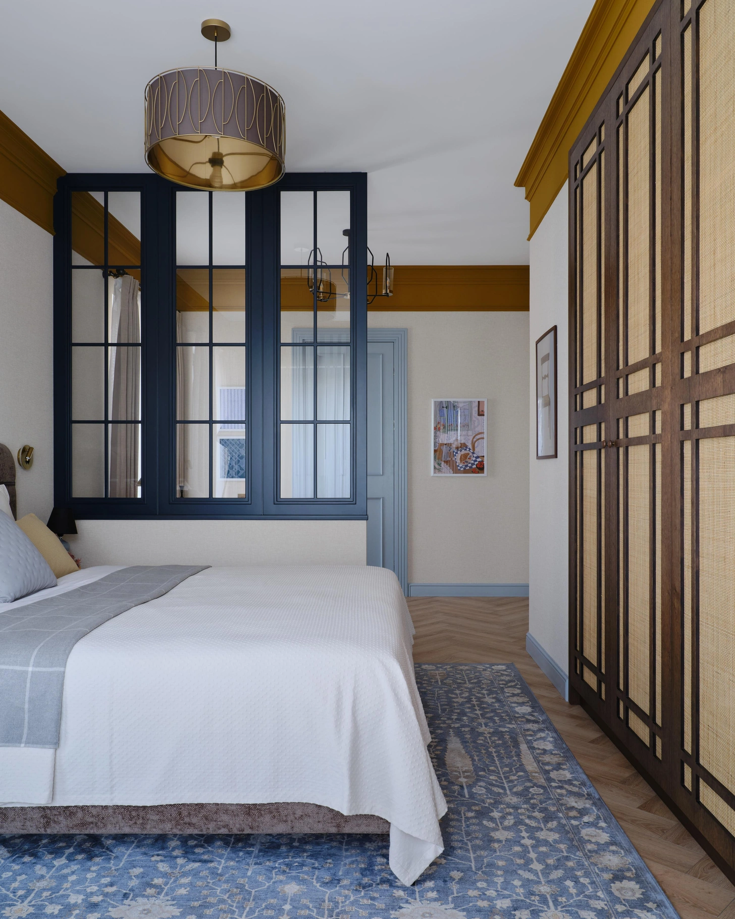 chambre avec verrière bois et dressing appartement 100m2 décoration vintage et contemporaine chambre avec verrière bois et dressing appartement 100m2 décoration vintage et contemporaine