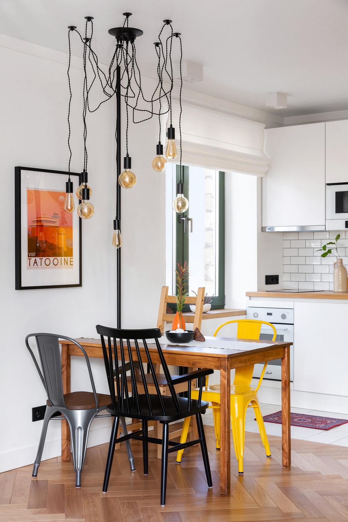 salle à manger et cuisine ouverte studio 33m2 