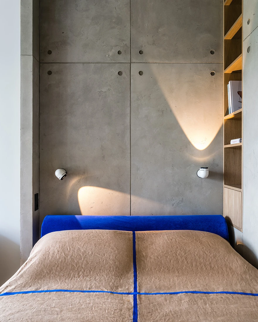 chambre dans alcôve studio 45m2 décoration design grise chambre dans alcôve studio 45m2 décoration design grise