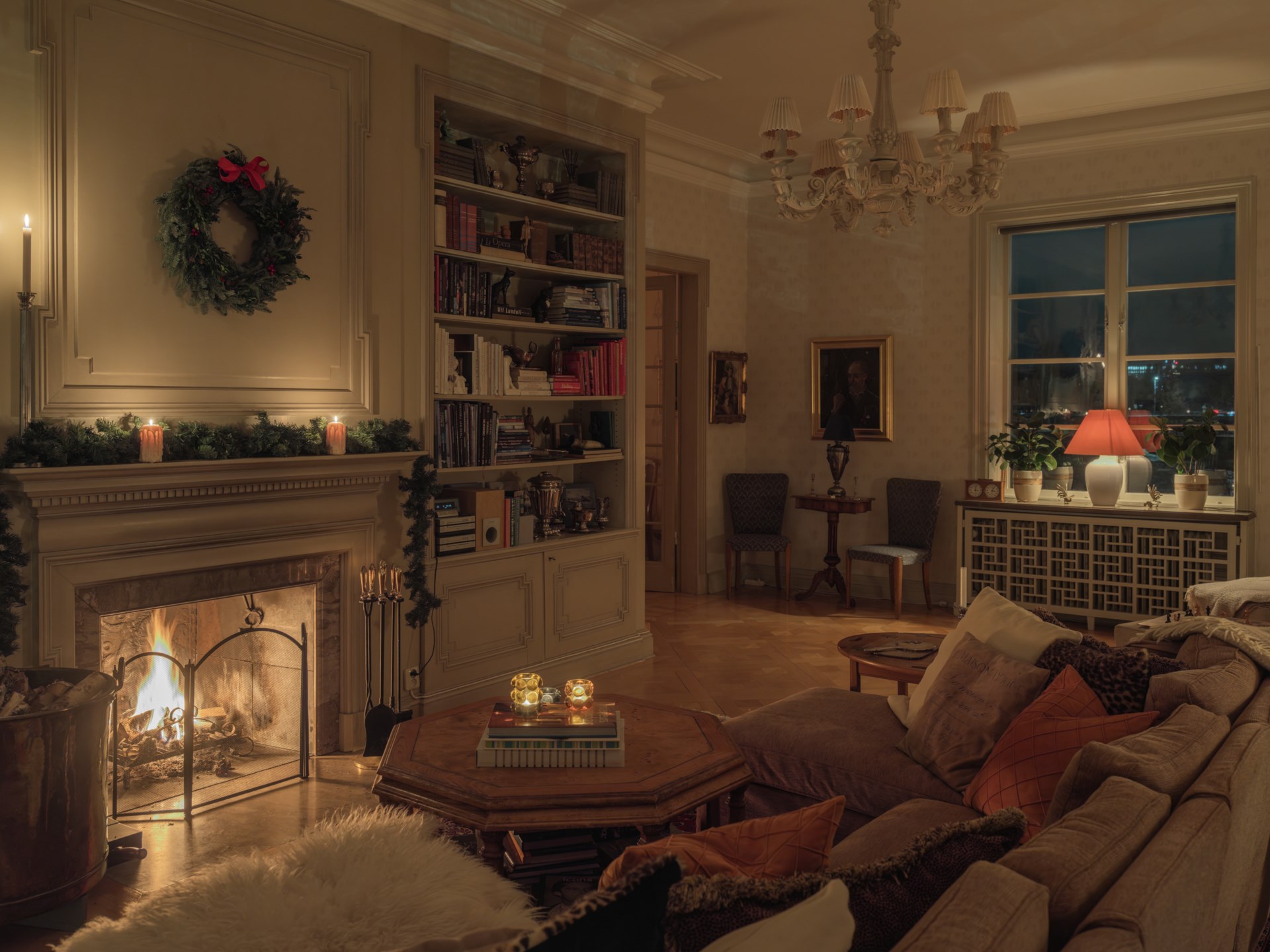 salon décoration classique chic de Noël salon décoration classique chic de Noël