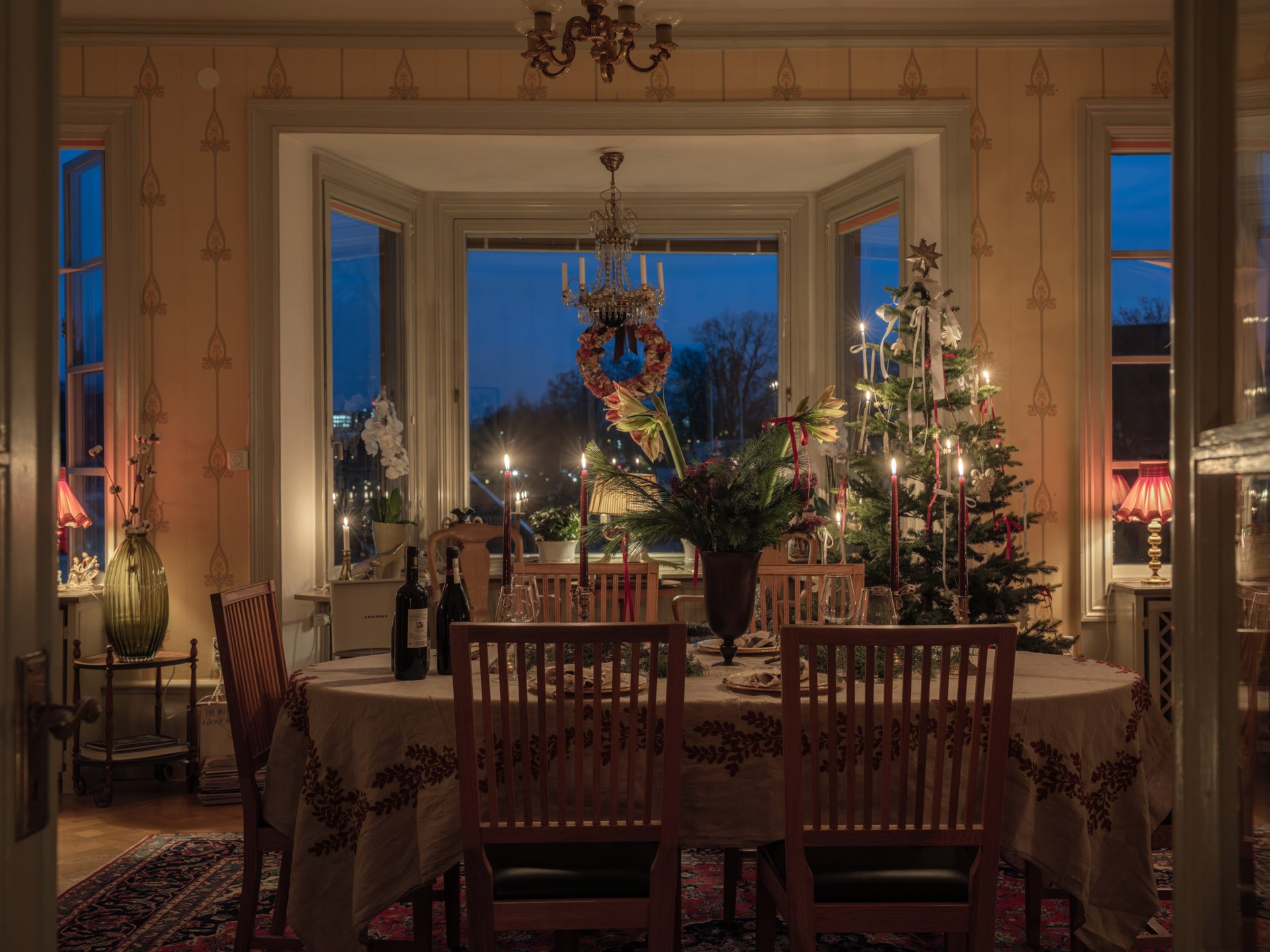salle à manger décoration classique chic de Noël salle à manger décoration classique chic de Noël
