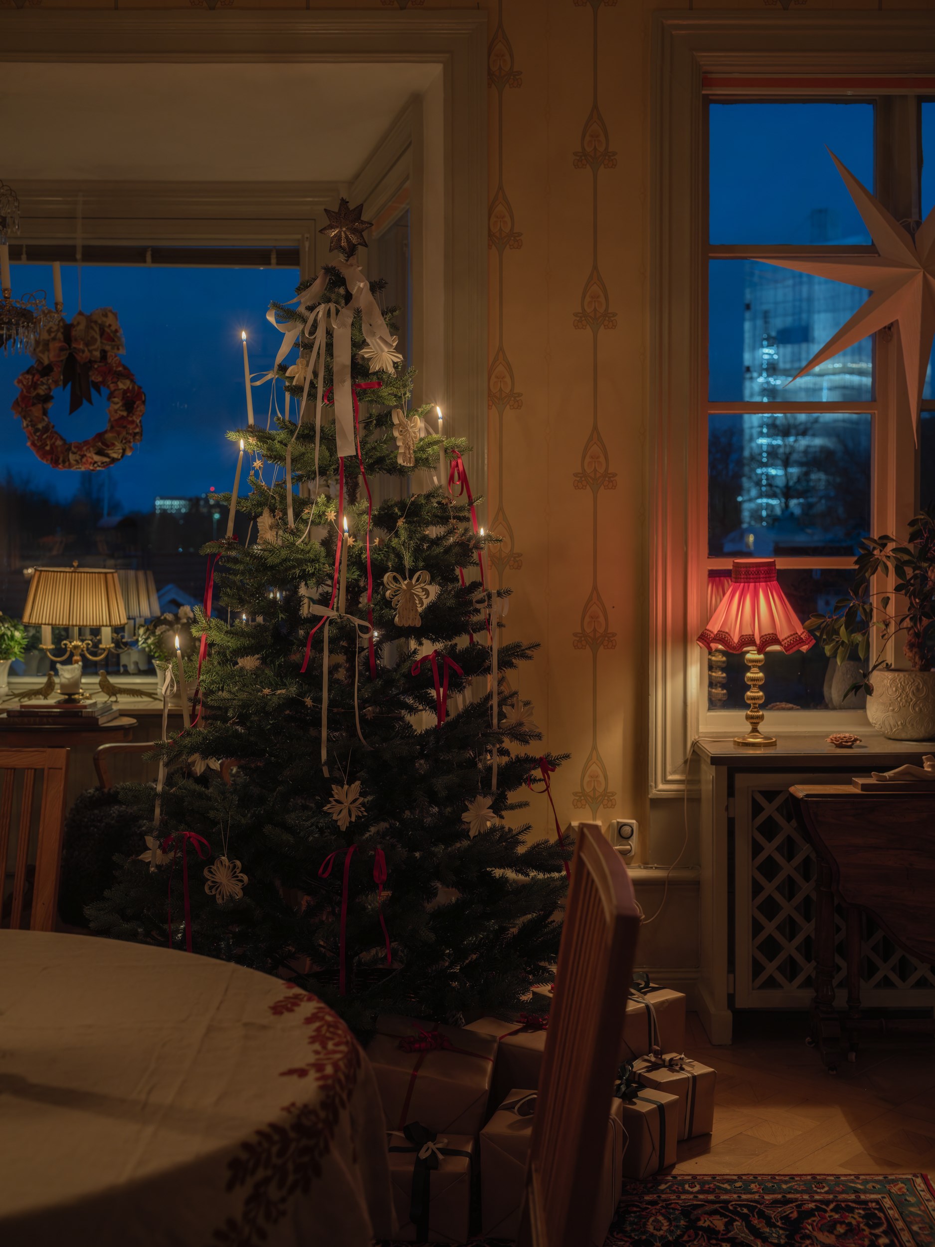 salle à manger décoration classique chic de Noël salle à manger décoration classique chic de Noël