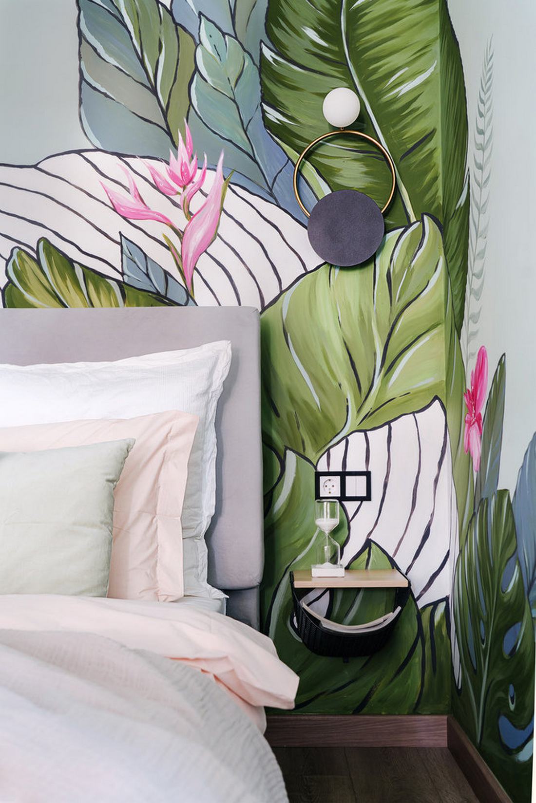 chambre avec papier-peint panoramique décoration contemporaine et colorée chambre avec papier-peint panoramique décoration contemporaine et colorée