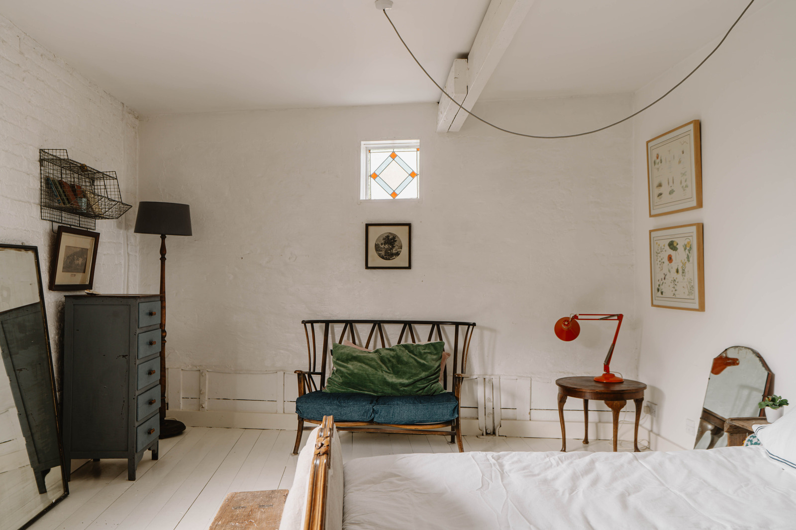 chambre avec poutres blanches décoration vintage chambre avec poutres blanches décoration vintage