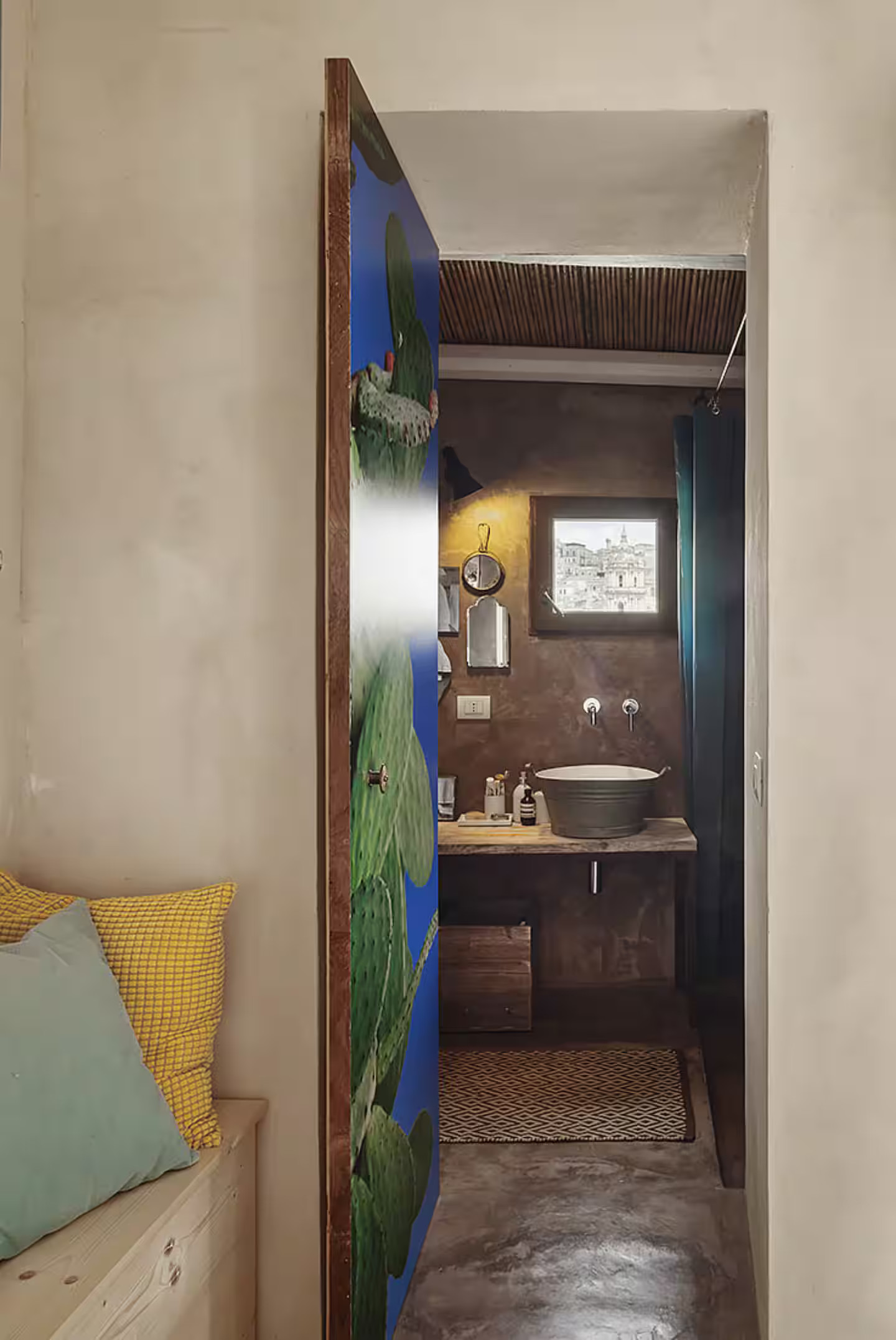 salle de bain décoration vintage appartement Sicile salle de bain décoration vintage appartement Sicile