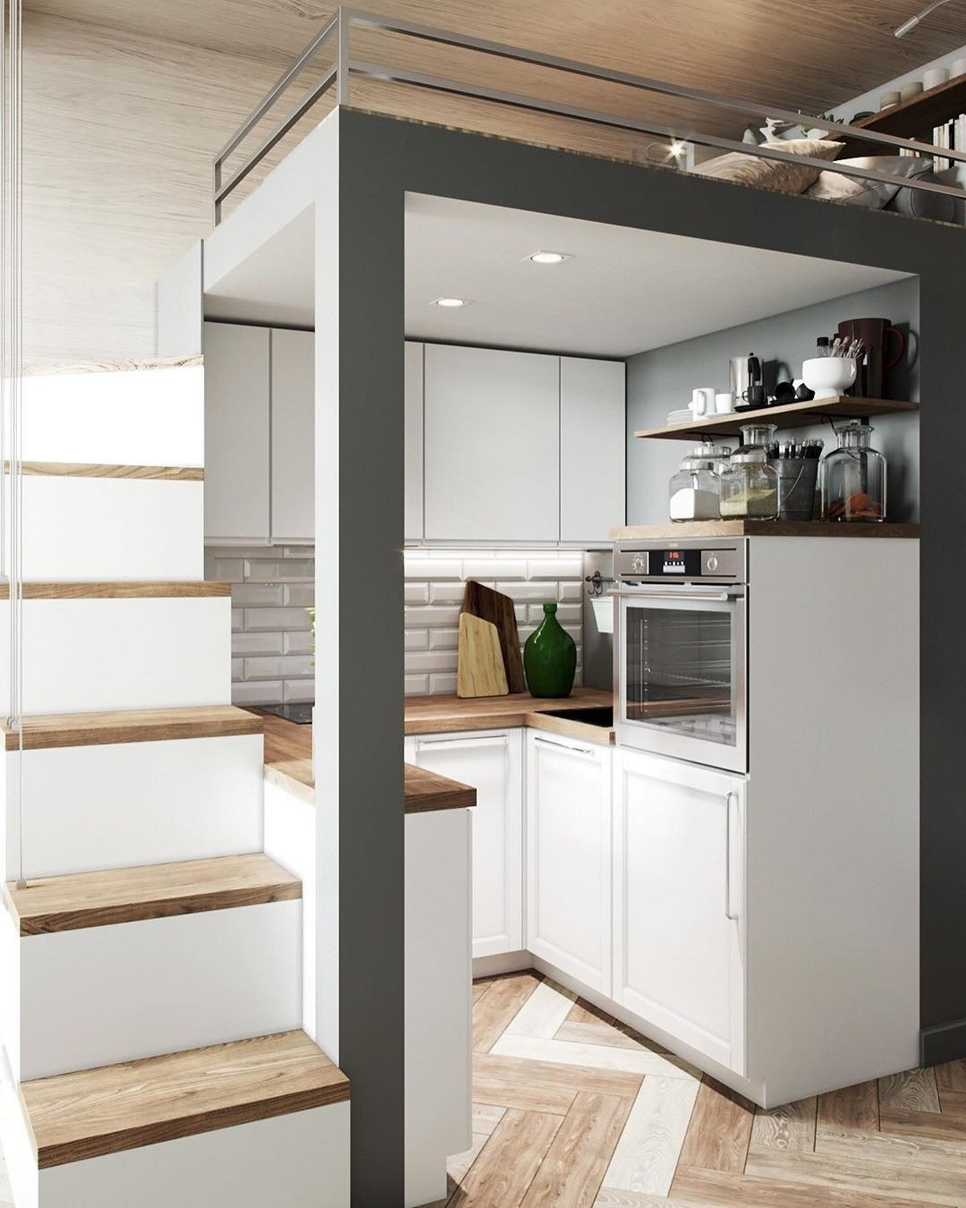 studio 18m2 avec mezzanine décoration contemporaine
