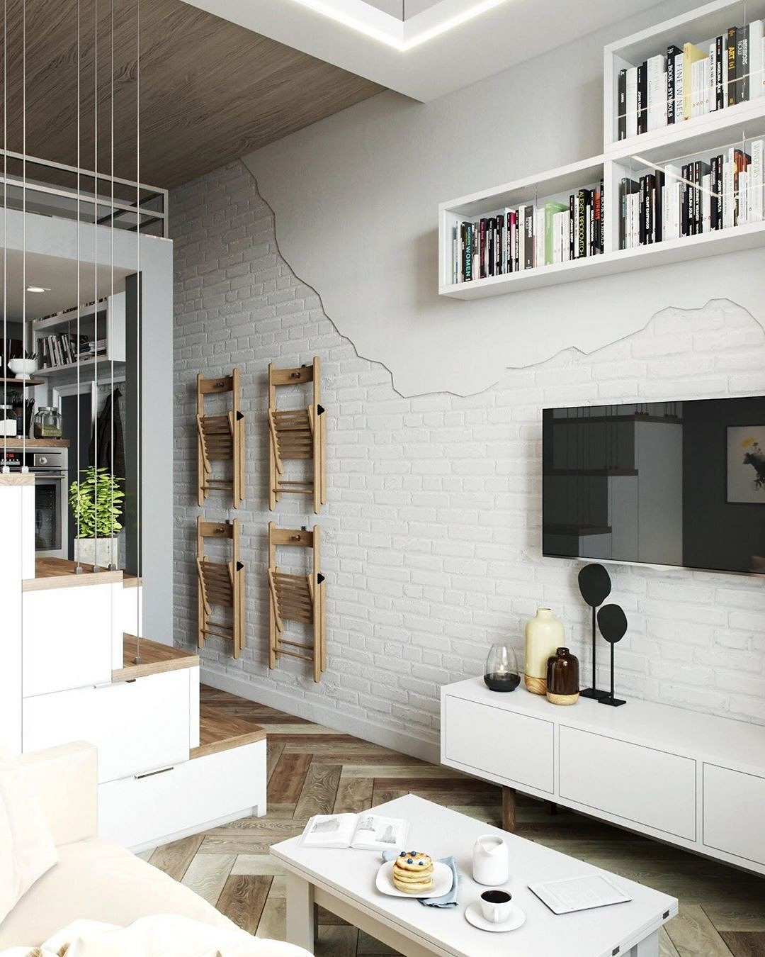 studio 18m2 avec mezzanine décoration contemporaine