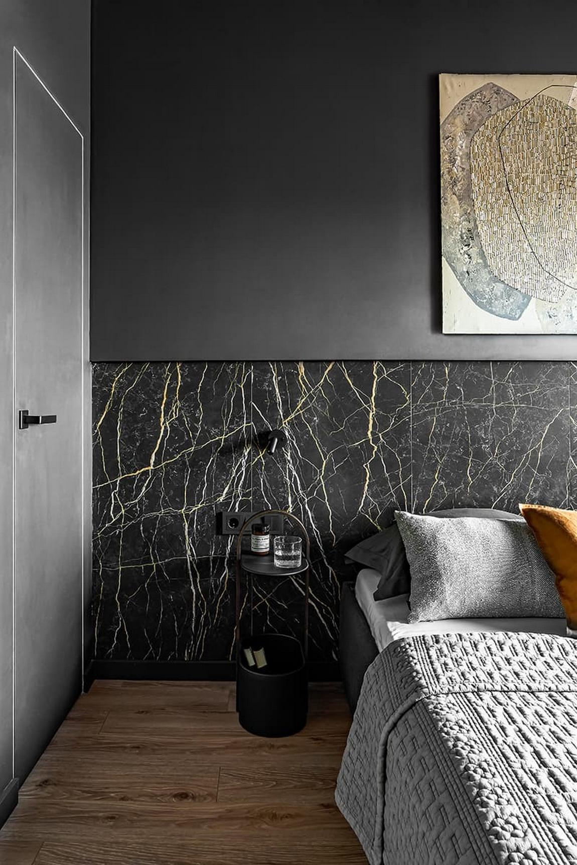 chambre masculine deux-pièces design 42m2